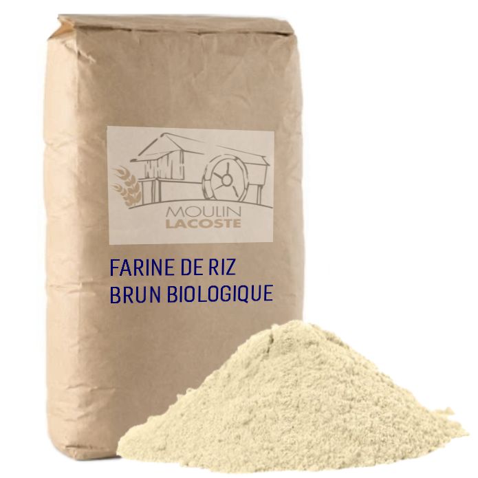 FARINE DE RIZ BRUN BIOLOGIQUE - LACOSTE - 20 kg
