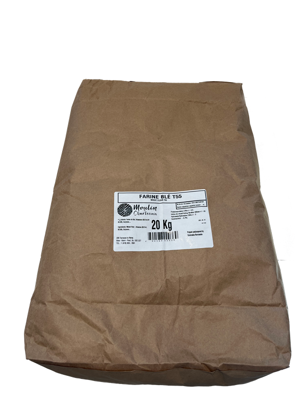 FARINE DE BLÉ T55 - MOULIN DE CHARLEVOIX - 20 kg