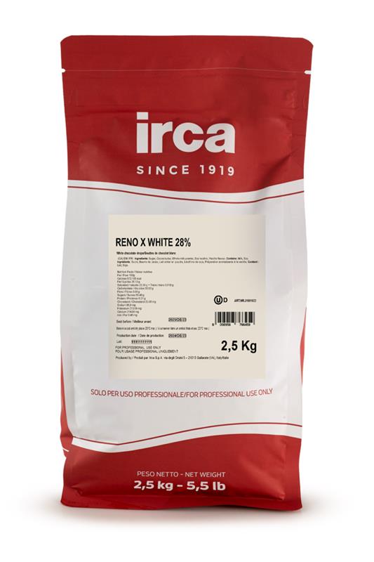 28% WHITE CHOCOLATE PISTOLS RENO X - IRCA - 4 x 2.5 kg