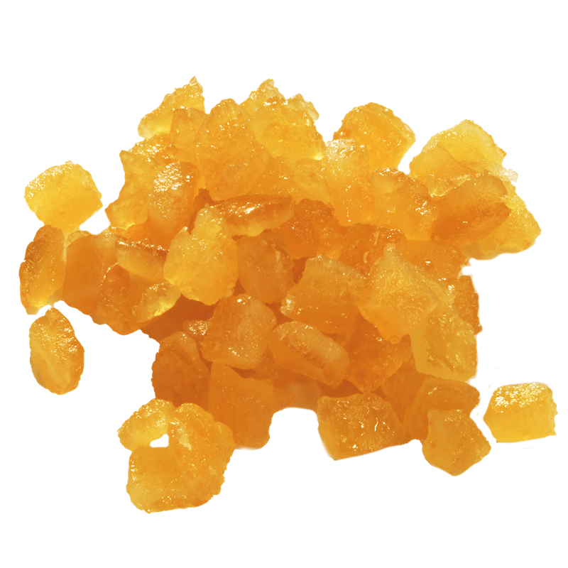 CUBES D'ORANGE CONFITS ET ÉGOUTTÉS, 6 X 6 MM - PELLORCE ET JULLIEN - 2.5 kg