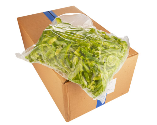 POIVRON VERT EN LANIÈRES IQF - GELSIUS - 6 x 2 kg