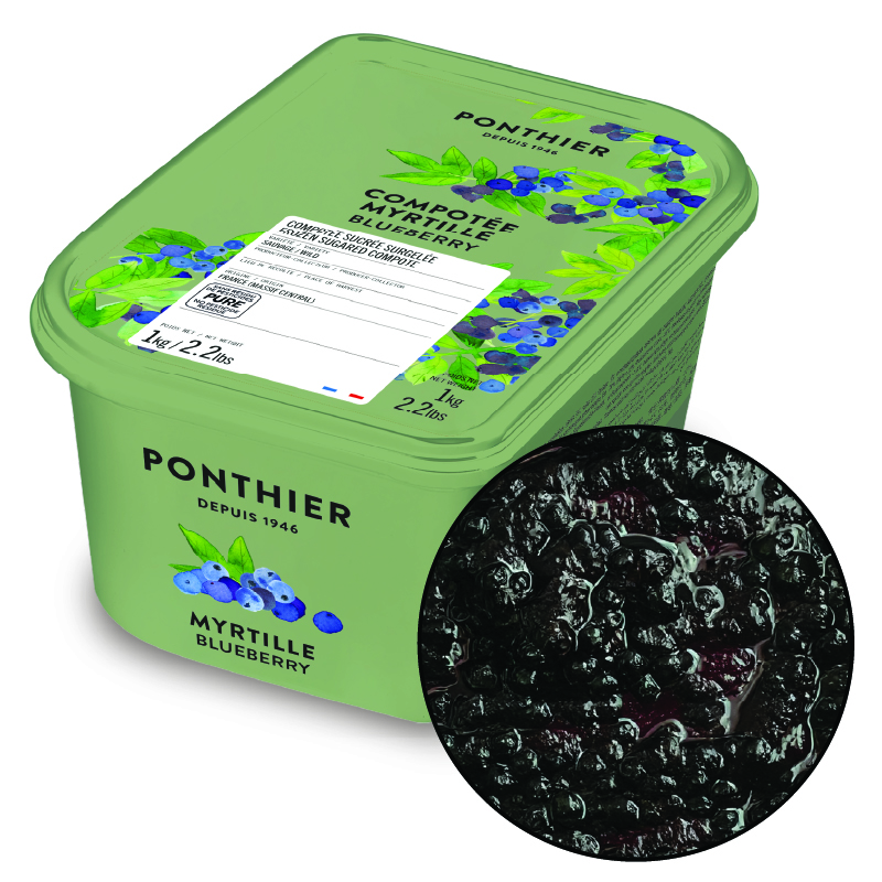COMPOTÉE MYRTYLLE SURGELÉE - PONTHIER - 6 x 1 kg