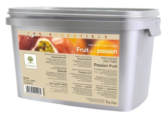 PURÉE DE FRUIT DE LA PASSION SURGELÉE 10% DE SUCRE - GAMME LES ESSENTIELS - RAVIFRUIT - 2 x 5 kg