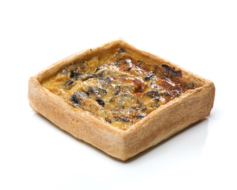 QUICHE CHAMPIGNONS-PARMESAN CARRÉE ET CONGELÉE 4" - CARRÉMENT TARTE - 18 x 210 g