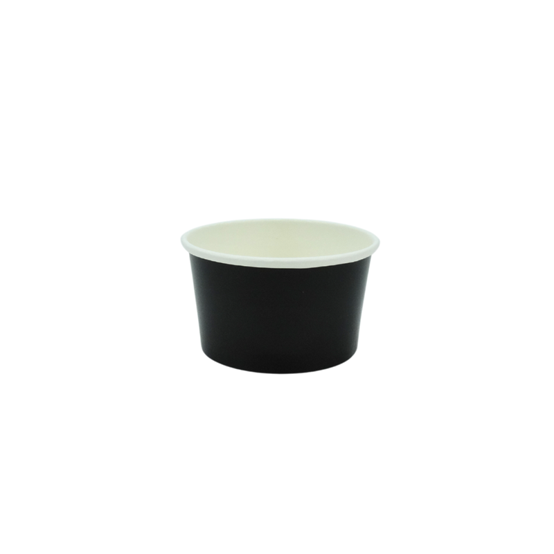 COUPE À GELATO EN CARTON NOIR 250 ml (92 mm x 52 mm) - 50 UN