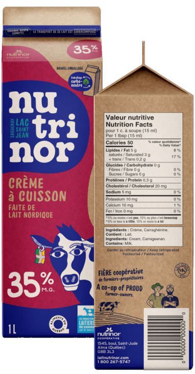 CRÈME À CUISSON 35% - NUTRINOR 1 litre