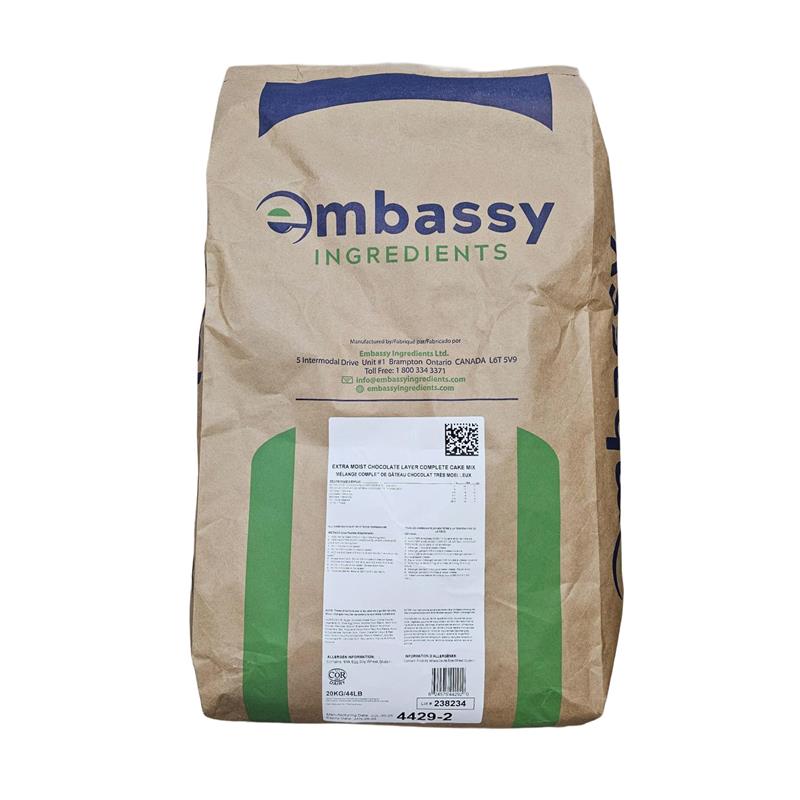 MÉLANGE COMPLET POUR GÂTEAU ÉTAGÉ AU CHOCOLAT TRÈS MOELLEUX - EMBASSY - 20 kg