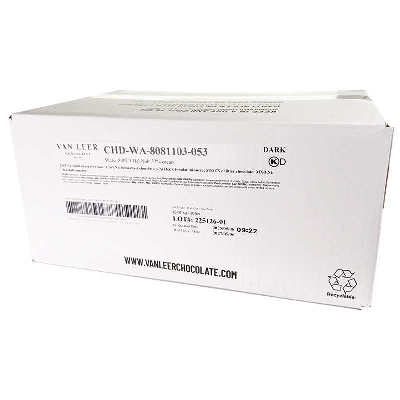 CHOCOLAT EN PISTOLE BEL NOIR 52% - VAN LEER - 13.6 kg