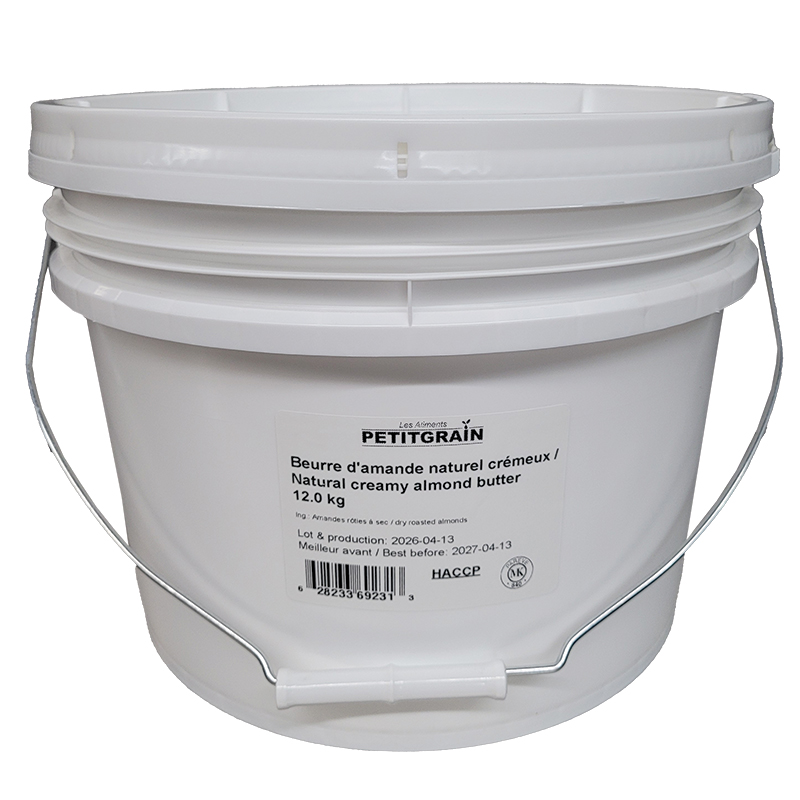 BEURRE D'AMANDE NATUREL CRÉMEUX - 12 kg