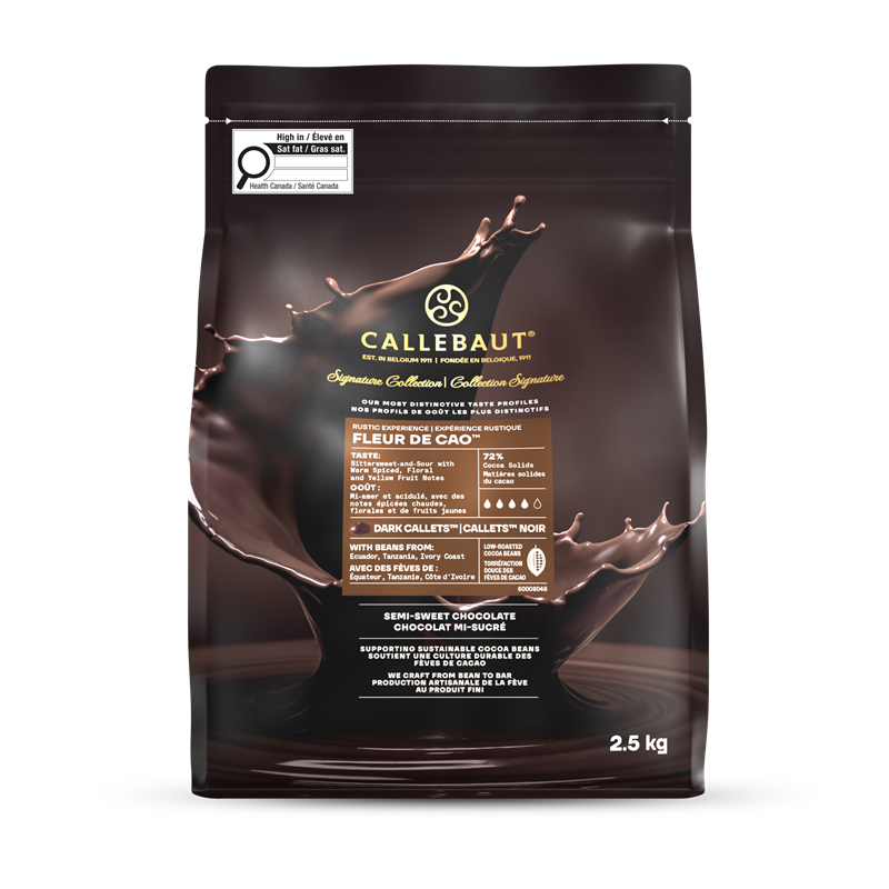CHOCOLAT NOIR 70 % EN PISTOLE FLEUR DE CAO - CALLEBAUT - 4 x 2.5 kg