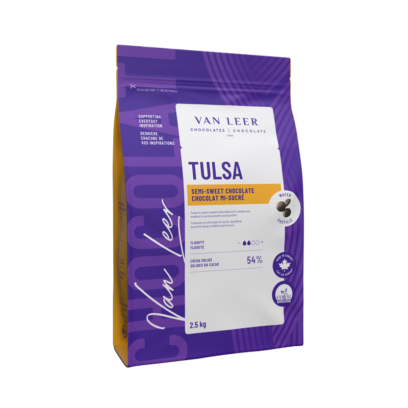 CHOCOLAT MI-SUCRÉ TULSA 55% - VAN LEER - 8 x 2.5 kg