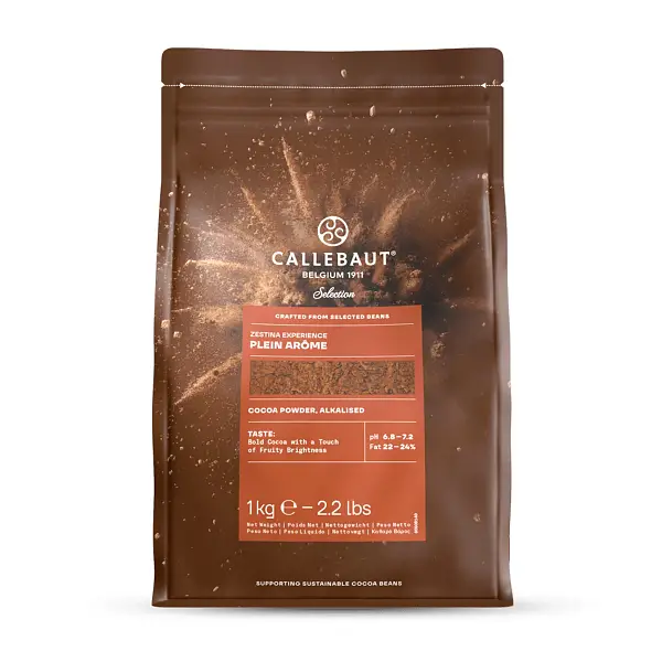 POUDRE DE CACAO PLEIN ARÔME TRAITÉE AVEC ALCALI 22/24% - CALLEBAUT - 6 x 1 kg