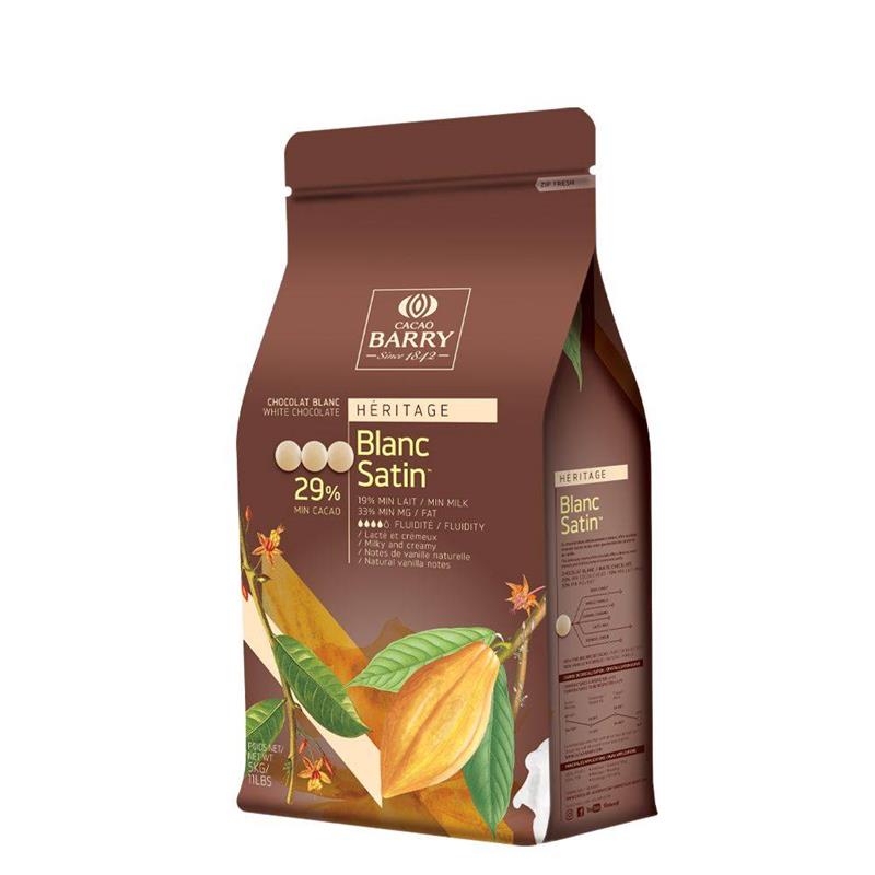 CHOCOLAT BLANC 29% BLANC SATIN - CACAO BARRY - 5 kg