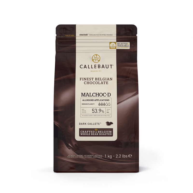 MALCHOC CALLETS DE CHOCOLAT NOIR SANS SUCRE AJOUTÉ - CALLEBAULT - 10 kg