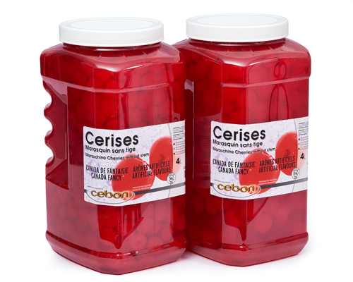 MARASCHINO RED CHERRIES WITHOUT STEM -  2 x 4 l
