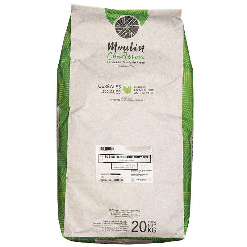 FARINE DE BLÉ CRÈME BIOLOGIQUE - MOULIN DE CHARLEVOIX - 20 kg
