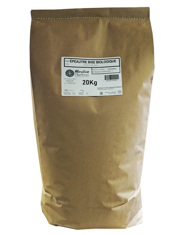 FARINE D'ÉPAUTRE '' BISE '' BIOLOGIQUE - MOULIN DE CHARLEVOIX 20 kg