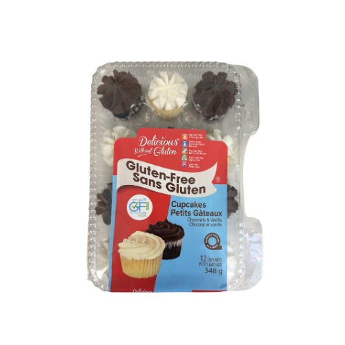 MINI CUPCAKES VANILLE ET CHOCOLAT SANS GLUTEN - DÉLICIEUX SANS GLUTEN - 12 x 12 unités