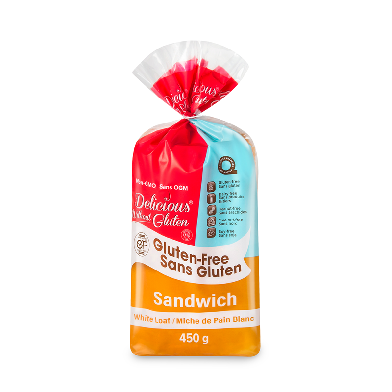 GLUTEN-FREE SLICED WHITE LOAF - DELICIOUS WITHOUT GLUTEN - 6 x 450 g