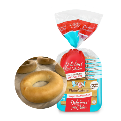 BAGEL NATURE SANS GLUTEN - DÉLICIEUX SANS GLUTEN - 6 x 420 g