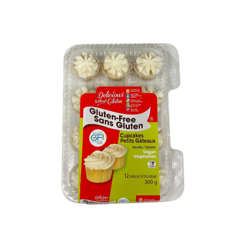 MINI CUPCAKE VÉGÉTALIEN SANS GLUTEN À LA VANILLE - DÉLICIEUX SANS GLUTEN - 12 x 420 g