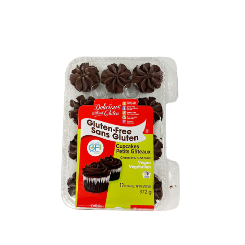 MINI CUPCAKE VÉGÉTALIEN SANS GLUTEN AU CHOCOLAT - DÉLICIEUX SANS GLUTEN - 12 x 420 g