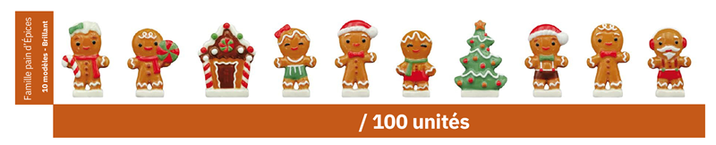 FÈVES EN CÉRAMIQUE PAIN D'ÉPICES - 100 unités