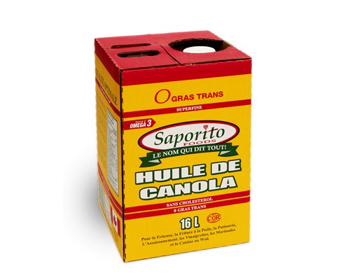HUILE DE CANOLA RAFFINÉE, BLANCHIE ET DÉSODORISÉE - 16 litres