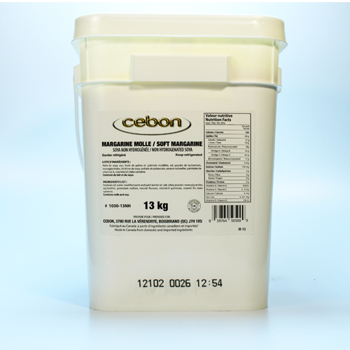 MARGARINE MOLLE SOYA NON HYDROGÉNÉE - CEBON - 13 kg