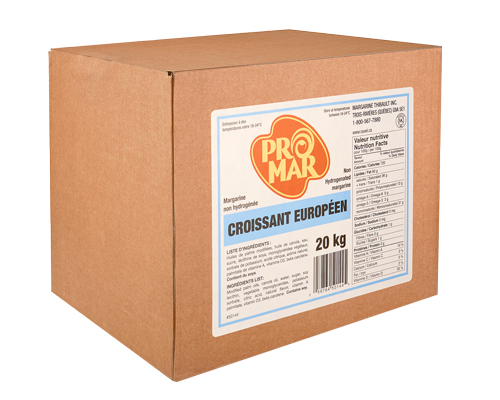 MARGARINE À CROISSANT EUROPÉEN NON HYDROGÉNÉ - PROMAR - 20 kg