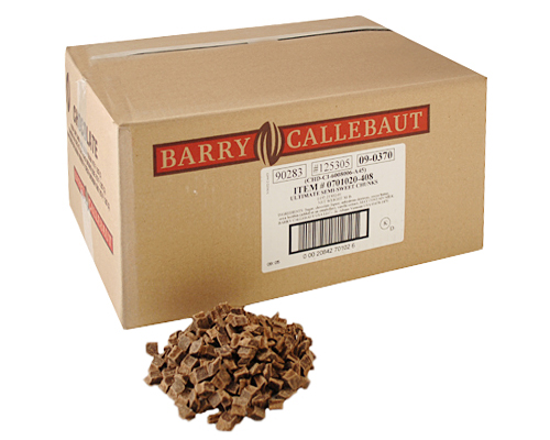 MORCEAUX DE CHOCOLAT NOIR MI-SUCRÉ 600CT - BARRY CALLEBAUT 30 lbs - 13.608 kg