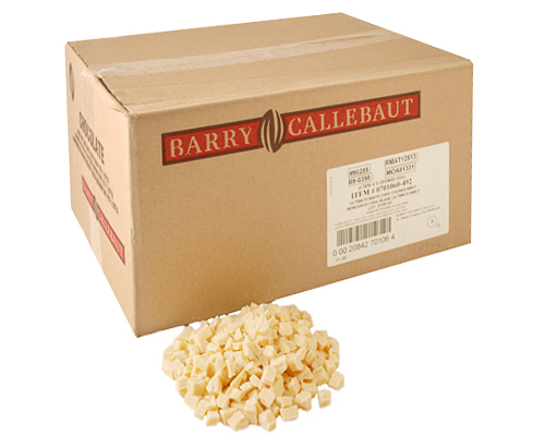 MORCEAUX DE CHOCOLAT BLANC PUR 600CT - BARRY CALLEBAUT 30 lbs - 13.608 kg