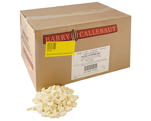 MORCEAUX DE CHOCOLAT BLANC PUR 300CT - BARRY CALLEBAUT 30 lbs - 13.608 kg