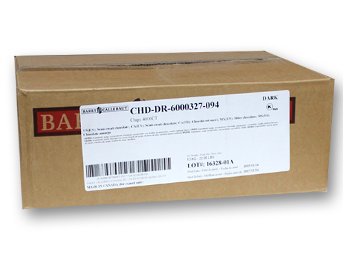 PÉPITES CHOCOLAT PUR MI-SUCRÉ  4000CT 13.61 kg