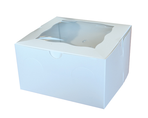 BOITE À CUPCAKE BLANCHE AVEC CELLO 4 UNITÉS OU 6 MINI 7X7X4 - 100 unités