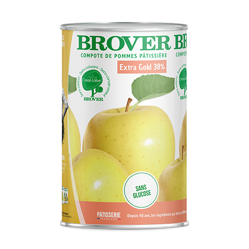 COMPOTE DE POMMES EXTRA GOLD 38% - BROVER 3 x 4.1 litres