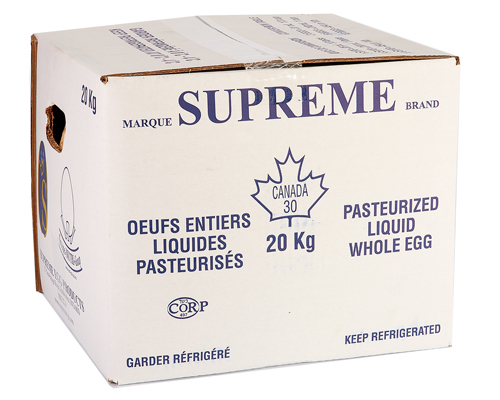 BOITE D'ŒUFS ENTIERS LIQUIDES 20 kg