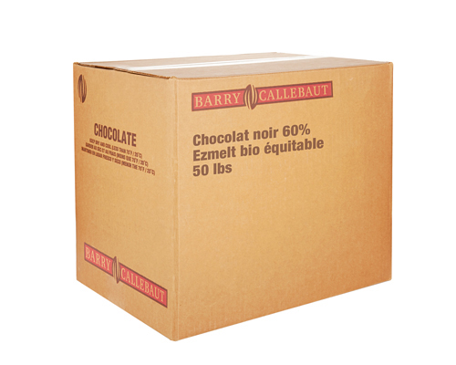 CHOCOLAT MI-SUCRÉ NOIR 60% BIOLOGIQUE ÉQUITABLE EZMElitres - VANLEER 50 lbs - 22.68 kg