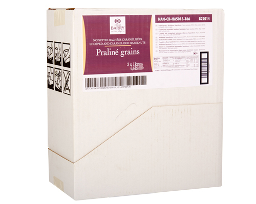 PRALINE NOISETTES HACHÉES ET CARAMÉLISÉES - CACAO BARRY - 3 x 1 kg