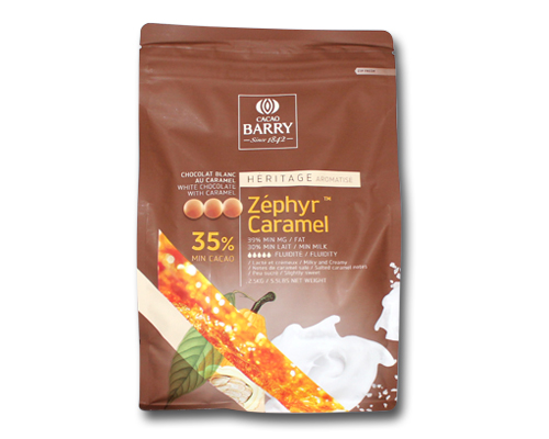 CHOCOLAT BLANC AU GOÛT DE CARAMEL ZEPHYR HERITAGE - CACAO BARRY - 4 x 2.5 kg