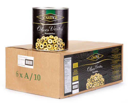 OLIVES VERTES EN RONDELLES - CARTIER 6 x 100 oz