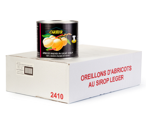 OREILLON D'ABRICOT DANS UN SIROP LÉGER - CARTIER 6 x 2.5 l