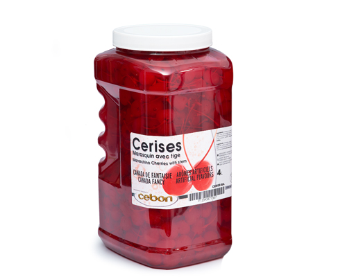 RED MARASCHINO CHERRIES WITH STEM - CIBONA 2 x 4 litres