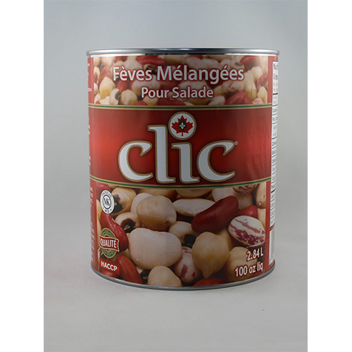 FÈVES MÉLANGÉES POUR SALADE EN CONSERVES - CLIC 6 x 100 oz