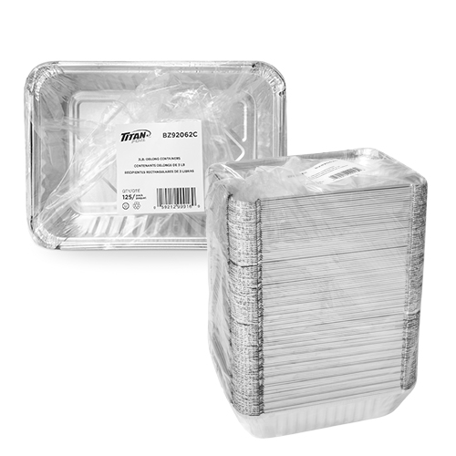 CONTENANT EN ALUMINIUM RECTANGULAIRE DE DIMENSION  8 ½ x 5 15/16  - CONGLOM 500 unités