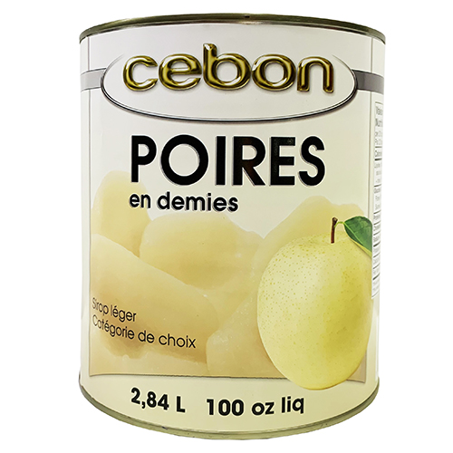 PEAR HALVES IN LIGHT SYRUP - 6 x 2.84 l