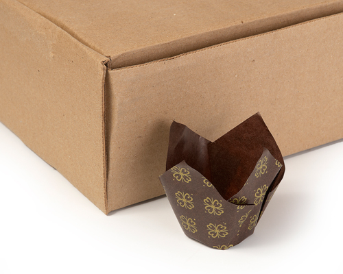 MOULE À MUFFIN (TULIPE SH-131215) BRUN S-LAN PETIT - EMBALLUXE 1000 unités