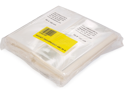 SACHET TRANSPARENT 90 mm X 180 mm - EMBALLUXE 1000 unités