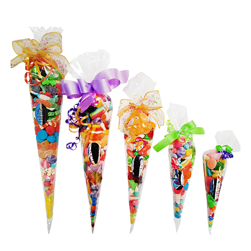SACHET TRANSPARENT EN CÔNES 16.5 cm X 38 cm - EMBALLUXE 100 unités
