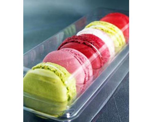 BOITE DE 6 MACARONS À BASE ET COUVERCLE TRANSPARENT - EMBALLUXE 20 unités